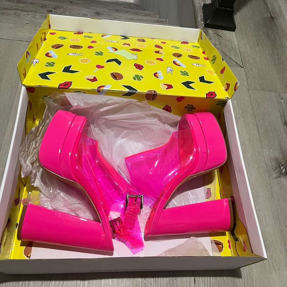 Vibrant Pink Platform Heels